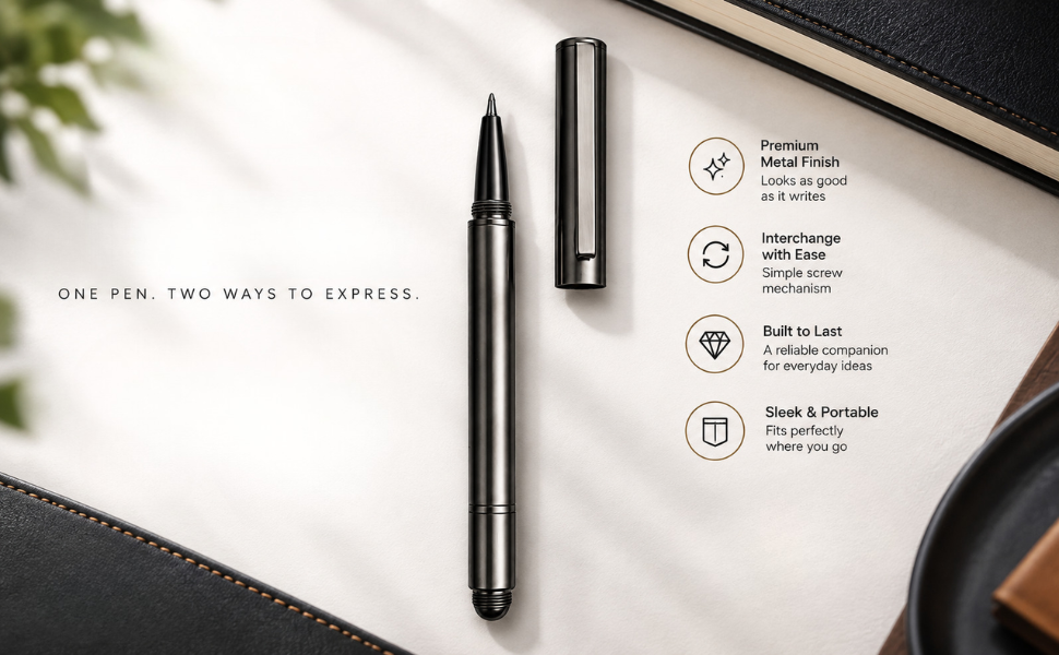 TwinWrite 2-in-1 Rollerball Pen with Everlasting Metal Tip — detail 5